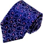 Lorenzo Cana - Blau Violett Designkrawatte aus 100% Seide mit Ranken Floral - 84482