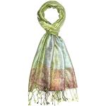 Pastellgrüne Lorenzo Cana Pashmina-Schals aus Seide für Damen für den für den Sommer 