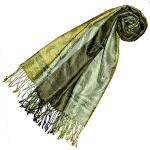 Hellgrüne Paisley Lorenzo Cana Pashmina-Schals aus Seide für Damen für den für den Sommer 