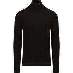 Reduzierte Schwarze Rollkragen Kaschmir-Pullover aus Wolle für Herren Größe L 