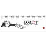 Loriot Wochenquerplaner - Kalender 2024 - Heye-Verlag - Tischkalender quer mit Schulferien - Eine Woche auf 2 Seiten - 32,5 cm x 9,3 cm