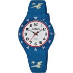 Blaue 10 Bar wasserdichte LORUS Kinderarmbanduhren aus Acrylglas mit arabischen Ziffern mit Kunststoff-Uhrenglas zum Schwimmen 