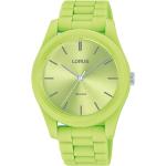 Reduzierte Hellgrüne LORUS Damenarmbanduhren aus Edelstahl mit Kunststoff-Uhrenglas 