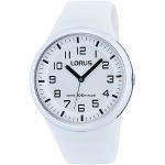 Reduzierte Weiße LORUS Sports Damenarmbanduhren aus Edelstahl mit Kunststoff-Uhrenglas zum Sport 