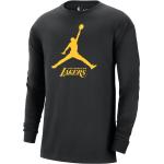 Schwarze Langärmelige Nike Essentials LA Lakers T-Shirts mit Basketball-Motiv für Herren Größe M 