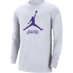 Weiße Langärmelige Nike Essentials LA Lakers T-Shirts mit Basketball-Motiv für Herren Übergrößen 