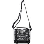 Schwarze Gothic Messenger Bags & Kuriertaschen mit Reißverschluss mit Innentaschen für Damen klein für Festivals 