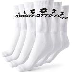 Lotto, 6 Paar Herren Tennis Socken, weiche Baumwolle, doppeltes atmungsaktives Fußband, elastische Fußgewölbestütze, OEKO-TEX zertifiziert, weiß, 43-46
