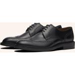 Schwarze Business Lottusse Runde Derby Schuhe mit Schnürsenkel aus Rindsleder für Herren Größe 43 mit Absatzhöhe bis 3cm 