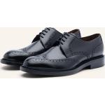 Schwarze Business Lottusse Runde Derby Schuhe mit Schnürsenkel aus Rindsleder für Herren Größe 44,5 mit Absatzhöhe bis 3cm 