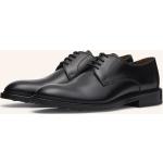 Schwarze Business Lottusse Runde Derby Schuhe mit Schnürsenkel aus Rindsleder für Herren Größe 38 mit Absatzhöhe bis 3cm 