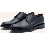 Schwarze Business Lottusse Runde Derby Schuhe mit Schnürsenkel aus Rindsleder für Herren Größe 46,5 mit Absatzhöhe bis 3cm 