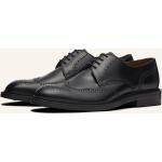 Schwarze Business Lottusse Runde Derby Schuhe mit Schnürsenkel aus Rindsleder für Herren Größe 41 mit Absatzhöhe bis 3cm 