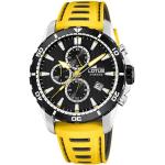 Lotus Quarzuhr »UL18600/1 LOTUS Herren Uhr Sport 18600/1 Leder«, (Armbanduhr), Herren Armbanduhr rund, groß (ca. 44mm), Lederarmband gelb, schwarz