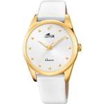 Lotus Quarzuhr »UL18643/1 LOTUS Damen Uhr Fashion 18643/1 Leder«, (Armbanduhr), Damen Armbanduhr rund, Lederarmband weiß, weiß