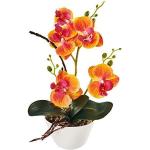 Reduzierte Orange Künstliche Orchideen aus Seide im Topf 