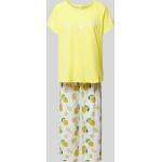 Gelbe Louis & Louisa Damenschlafanzüge & Damenpyjamas aus Baumwolle Größe M 