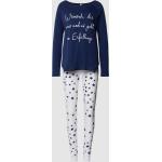 Marineblaue Louis & Louisa Damenschlafanzüge & Damenpyjamas aus Baumwolle Größe XL 