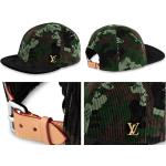 Reduzierte Camouflage Louis Vuitton Snapback-Caps aus Cord für Herren 