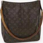 Braune Louis Vuitton Damenschultertaschen & Damenshoulderbags aus Canvas 