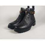 Schwarze Louis Vuitton Runde Ankle Boots & Klassische Stiefeletten mit Nieten aus Leder für Damen Größe 37 für den für den Winter 