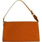 Orange Vintage Louis Vuitton Lederhandtaschen mit Reißverschluss aus Veloursleder für Damen 
