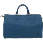 Blaue Vintage Louis Vuitton Lederhandtaschen aus Leder für Damen 