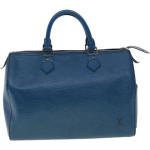 Blaue Vintage Louis Vuitton Lederhandtaschen aus Leder für Damen 