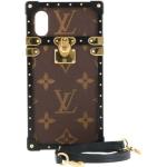 Braune Vintage Louis Vuitton iPhone X/XS Cases aus Glattleder für Damen 