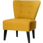 Safrangelbe Vintage Lounge Sessel aus Massivholz 