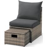 Anthrazitfarbene TCHIBO Lounge Sessel aus Aluminium mit Kissen Breite 50-100cm, Höhe 50-100cm, Tiefe 50-100cm 