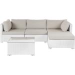 Reduzierte Weiße Moderne Beliani Lounge Gartenmöbel & Loungemöbel Outdoor aus Polyrattan UV-beständig Breite 150-200cm, Höhe 200-250cm, Tiefe 50-100cm 