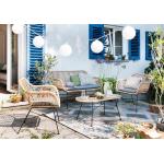 Reduzierte Beige Lounge Gartenmöbel & Loungemöbel Outdoor aus Polyrattan 4-teilig 
