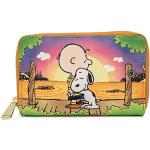 Braune Loungefly Die Peanuts Charlie Brown Vegane Brieftaschen mit Reißverschluss für Damen 