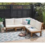 Weiße Lounge Gartenmöbel & Loungemöbel Outdoor aus Massivholz Breite 50-100cm, Höhe 50-100cm, Tiefe 50-100cm 5-teilig 