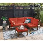 Reduzierte Rote Lounge Gartenmöbel & Loungemöbel Outdoor aus Massivholz Breite 50-100cm, Höhe 50-100cm, Tiefe 50-100cm 5-teilig 