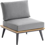 Anthrazitfarbene Rustikale xxxlutz Lounge Sessel aus Teak Breite 50-100cm, Höhe 50-100cm, Tiefe 50-100cm 