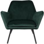 Dunkelgrüne Moderne Lounge Sessel aus Samt 