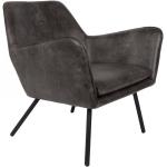 Dunkelgraue Moderne Lounge Sessel aus Leder gepolstert 