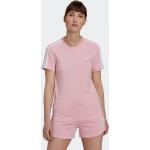 Pinke Sportliche Kurzärmelige adidas Essentials T-Shirts aus Baumwolle für Damen Größe XXL 