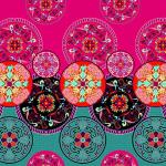Bunte Retro Tischdeckenstoffe mit Mandala-Motiv trocknergeeignet 