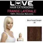 Love Hair Extensions 100% Echthaar-Seitenpony Farbe 6 - Dunkles Aschbraun, 1er Pack (1 x 1 Stück)