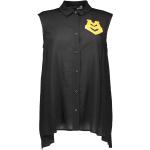 Schwarze Ärmellose MOSCHINO Love Moschino Hemdblusen mit Knopf aus Viskose für Damen Größe M 