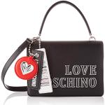 Schwarze MOSCHINO Love Moschino Damenschultertaschen & Damenshoulderbags mit Reißverschluss aus Kunstleder mit Innentaschen klein 