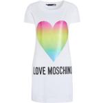 Reduzierte Weiße Kurzärmelige MOSCHINO Love Moschino Midi Midikleider aus Baumwolle für Damen Größe XS 