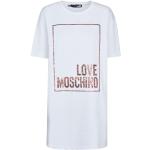 Reduzierte Weiße Kurzärmelige MOSCHINO Love Moschino Midi Midikleider aus Baumwolle für Damen Größe S 