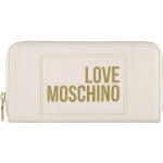 Offwhitefarbene MOSCHINO Love Moschino Damenkellnerbörsen mit Reißverschluss 