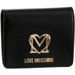 Schwarze MOSCHINO Love Moschino Quadratische Mini Geldbörsen aus Kunstleder für Damen 