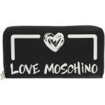 Schwarze MOSCHINO Love Moschino Damenportemonnaies & Damenwallets mit Reißverschluss aus PU 