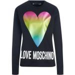 Reduzierte Schwarze Langärmelige MOSCHINO Love Moschino Damenpullover aus Baumwolle Größe M 